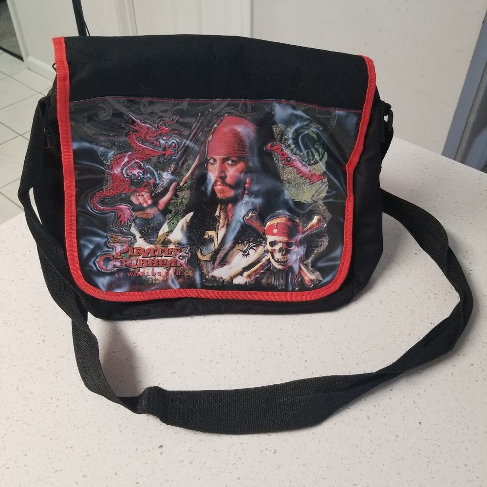 Rare Disney Pirates of the Caribbean At World's End Messenger Bag-Broken Zipper